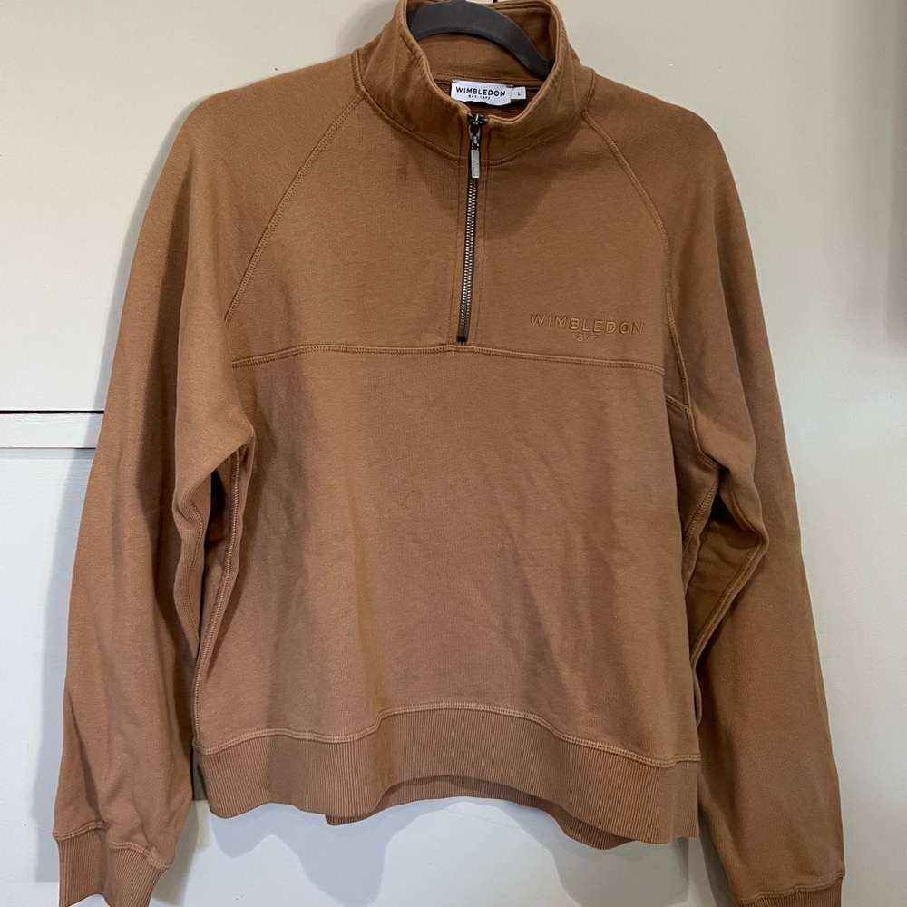 Ladies' Wimbledon Brown Quarter-Zip Sweatshirt